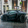 Super Car in the Rain
